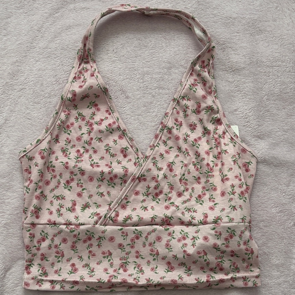 Floral Pink Halter Top